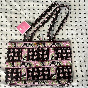 Vera Bradley Women's Tote – Pink & Black Floral Print – NWT